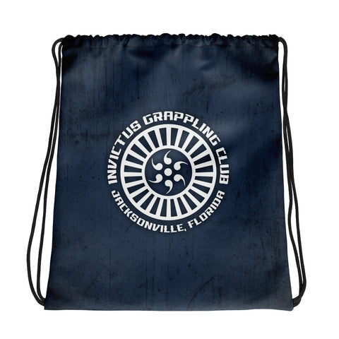 Blue Grunge Drawstring Bag
