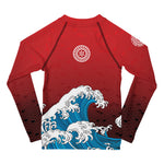 Kids Red Wave Rash Guard