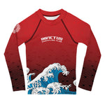 Kids Red Wave Rash Guard