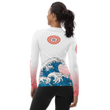 Women's White Wave Rash Guard