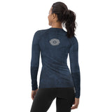Blue Grunge Rash Guard - Women's