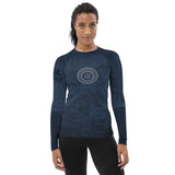 Blue Grunge Rash Guard - Women's