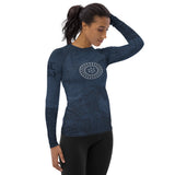 Blue Grunge Rash Guard - Women's