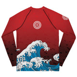 Youth Red Wave Rash Guard